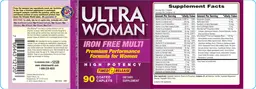 Label for Ultra Woman Iron Free Multi