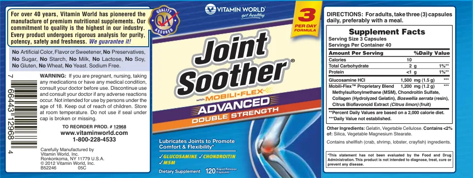 Label for Double Strength Joint Soother