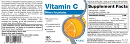 Label for Vitamin C Mineral Ascorbates