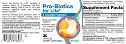 Label for Pro-Biotics for Life