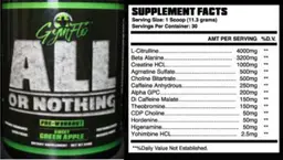 Label for All or Nothing Sweet Green Apple