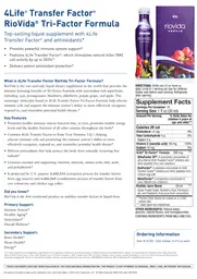 Label for 4Life Transfer Factor RioVida