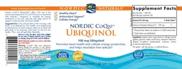 Label for Nordic CoQ10 Ubiquinol 100 mg