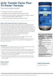 Label for 4Life Transfer Factor Plus