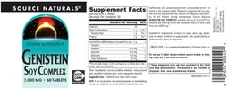 Label for Genistein Soy Complex 1,000 mg