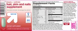 Label for Hair, Skin & Nails Supplement