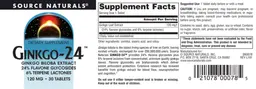 Label for Ginkgo-24 120 mg