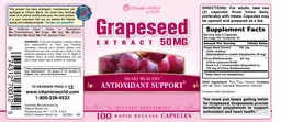 Label for Grapeseed Extract 50 mg