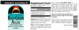 Label for Blue-Green Algae Powder