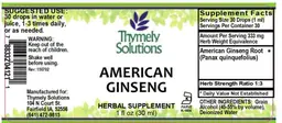 Label for American Ginseng