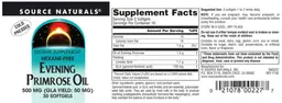 Label for Evening Primrose Oil 500 mg