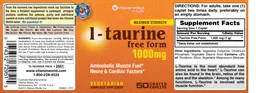 Label for Maximum Strength L-Taurine 1000 mg