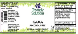 Label for Kava Alcohol Free