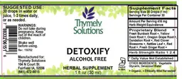 Label for Detoxify Alcohol Free