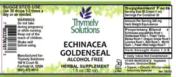 Label for Echinacea Goldenseal Alcohol Free