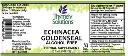 Label for Echinacea Goldenseal Alcohol Free