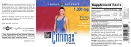 Label for Diet Citrimax 1,000 mg