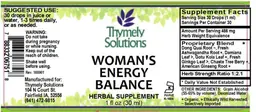 Label for Woman's Energy Balance