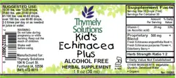 Label for Kid's Echinacea Plus Alcohol Free