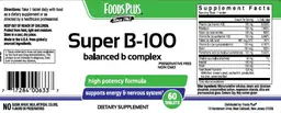 Label for Super B-100 Balanced B Complex