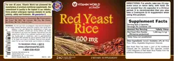Label for Red Yeast Rice 600 mg