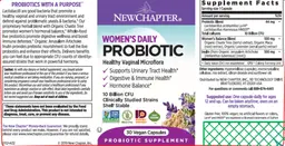 Label for Women's Daily Probiotic