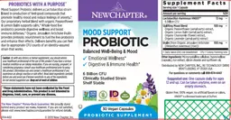 Label for Mood Support Probiotic 6 Billion CFU