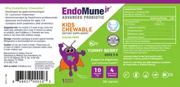 Label for Kids Chewable 10 Billion CFU Yummy Berry