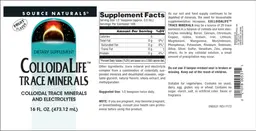 Label for ColloidaLife Trace Minerals Fruit Flavor