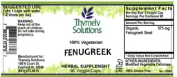 Label for Fenugreek