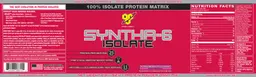 Label for Syntha-6 Isolate Strawberry Milkshake