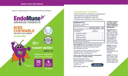 Label for Kids Chewable 10 Billion CFU Yummy Berry