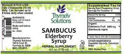 Label for Sambucus Elderberry Syrup