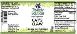 Label for Cat's Claw