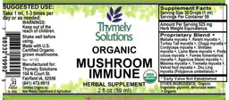 Label for Organic Mushroom Immune