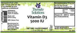Label for Vitamin D3 5000 IU