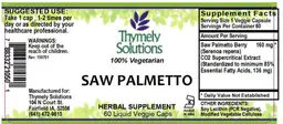 Label for Saw Palmetto