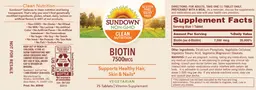 Label for Biotin 7500 mcg
