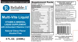 Label for Multi-Vite Liquid with Antioxidant Vitamins C & E Natural Citrus Flavor