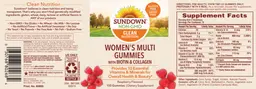 Label for Women's Multi Gummies Raspberry Flavored