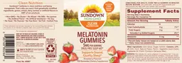 Label for Melatonin Gummies 5 mg Strawberry Flavored