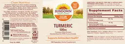 Label for Turmeric 500 mg
