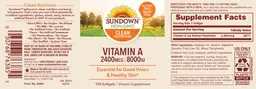 Label for Vitamin A 2400 mcg 8000 IU