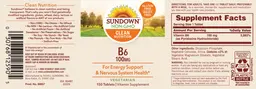 Label for B6 100 mg