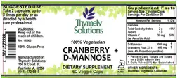 Label for Cranberry + D-Mannose