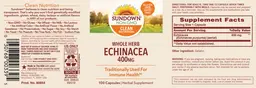 Label for Whole Herb Echinacea 400 mg
