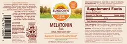 Label for Melatonin 3 mg
