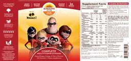 Label for Complete Multivitamin Gummies Incredibles 2