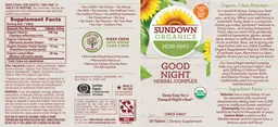 Label for Good Night Herbal Complex