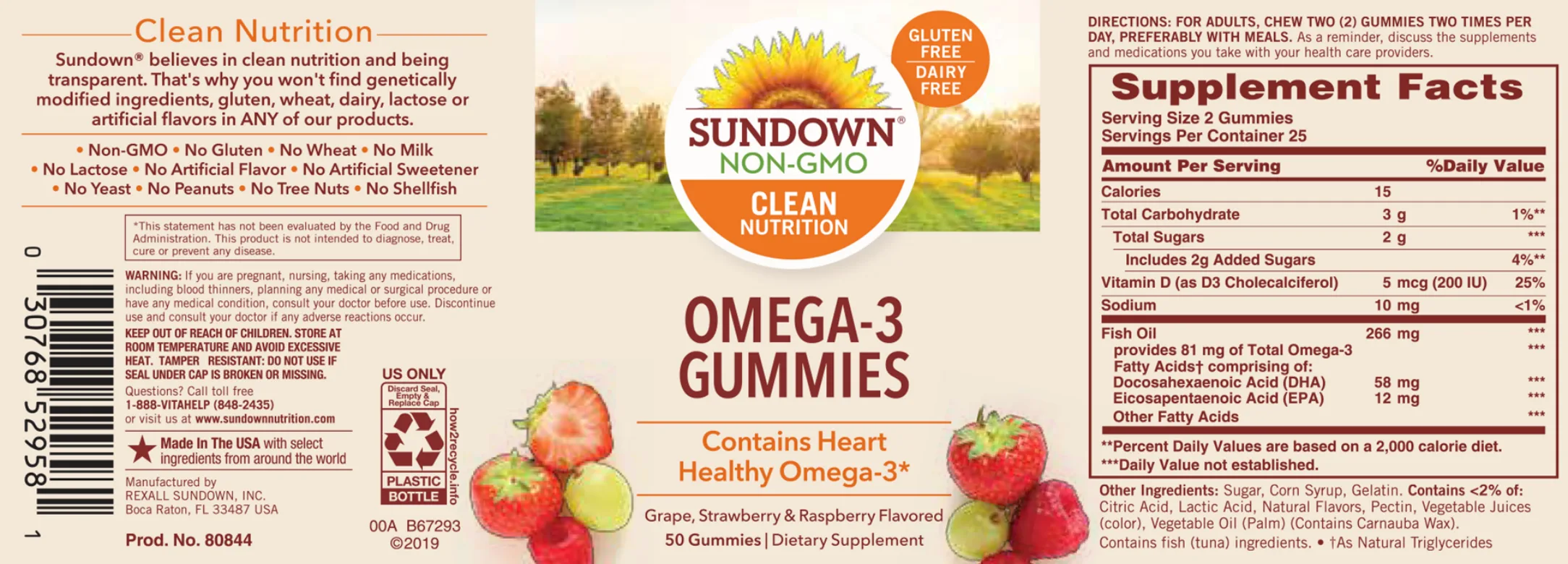 Label for Omega-3 Gummies
